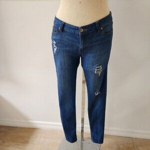 Altar'd State Skinny Dark Wash Distressed Ripped Jeans Size 28/7
